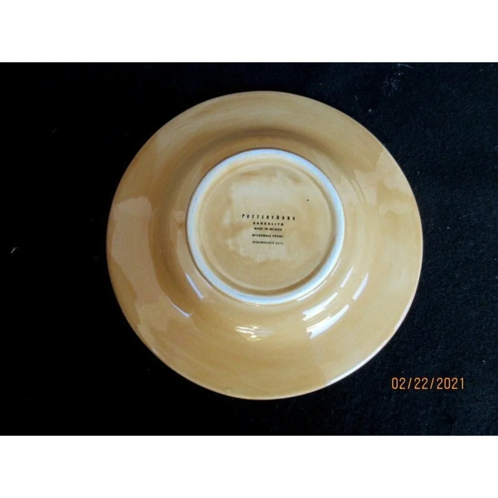 Pottery Barn‎ Sausalito Amber Gold Set of 2 Salad Plates Hand Painted